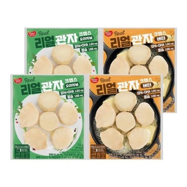 쇼핑엔티mall 동원 리얼 관자 크랩스 오리지널 72g 2개 + 버터 72g 2개