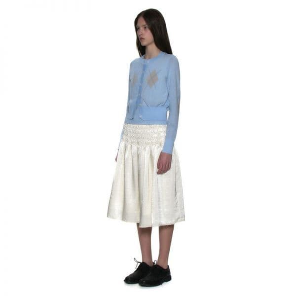 블랙메리몰 파르티멘토 우먼 LACE TRIM SMOCKING MIDI SKIRT 아이보리
