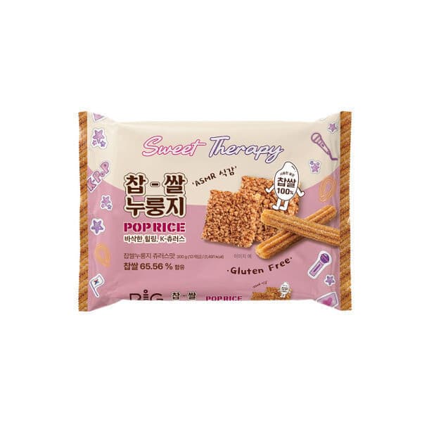 라이스파이 찹쌀 누룽지 쌀과자 스낵 츄러스 300g(25g x 12봉) 5팩