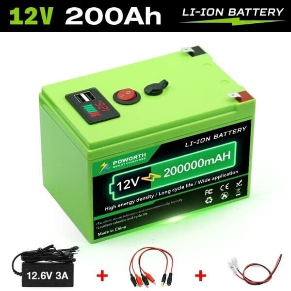 더블유허브넷V 12V 200Ah 충전식 딥사이클 LiFePO4 배터리