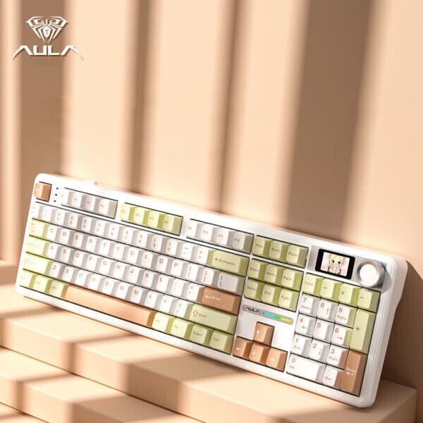 직구플리즈 Aula 독거미 F108 Pro 유무선 기계식 키보드 베이지 저소음 - 최저가 62,310원