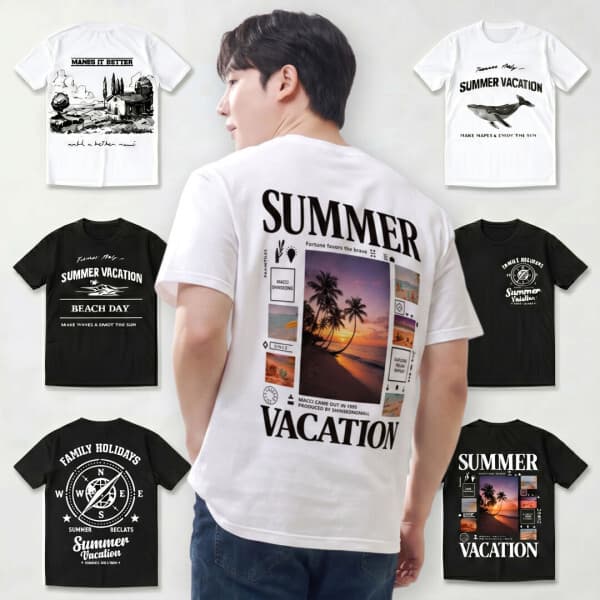 신성어패럴공식몰 MACCI 남녀공용 오버핏 프린팅 100% 순면 반팔 티셔츠