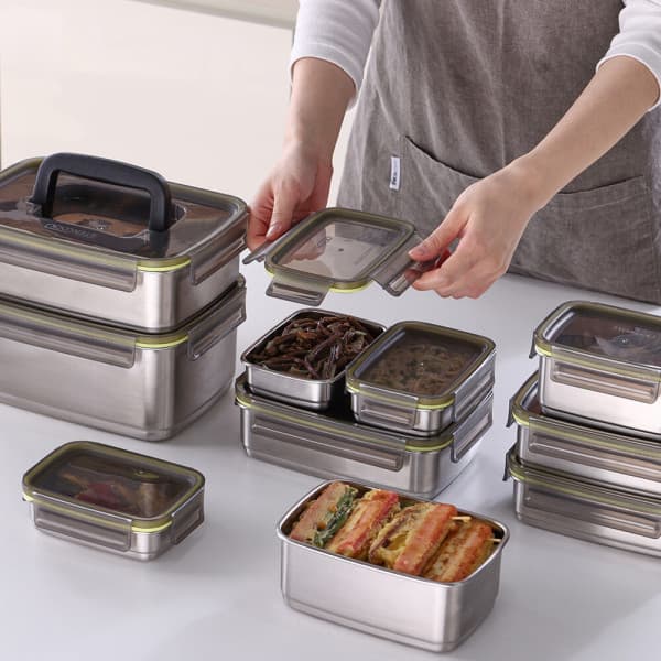 스텐락 스텐락 국산 스텐 밀폐용기 슈어 직사각 3호~6호 POSCO 인증 스텐 304J1 - 최저가 21,000원
