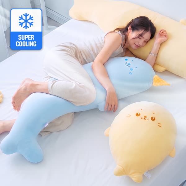 루시아이(LUXIAI) 쿨쿨 물범 냉감 바디 필로우 3sizes 긴베개 인형 롱바디 쿨링 롱쿠션