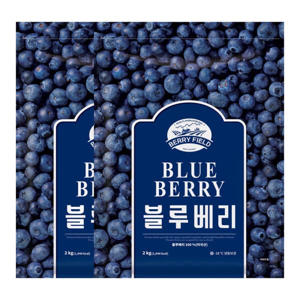 이룸푸드시스템 베리필드 블루베리 2kg 2개 총 4kg 미국산