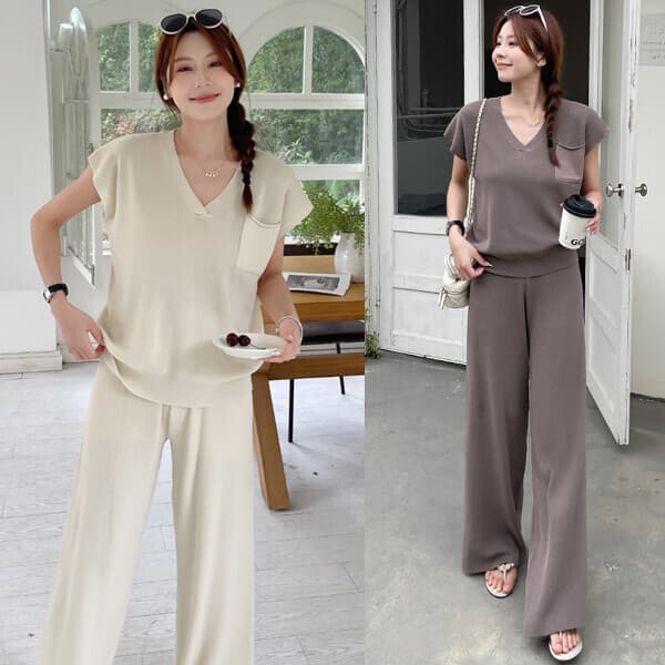 패션라인-fashionline 패션라인 BL10594 원투투피스셋업 민소매 와이드핏