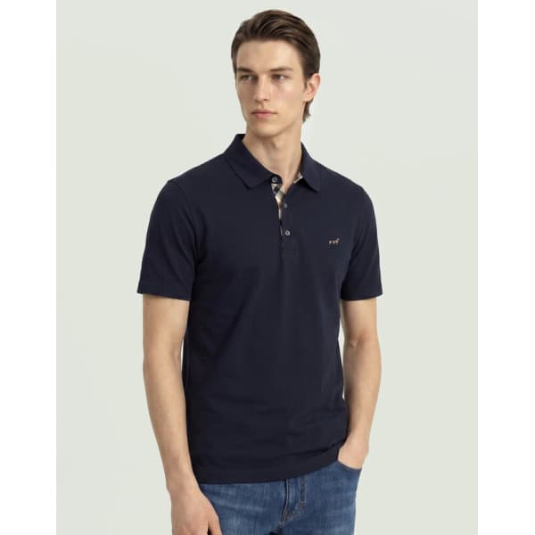 LF몰 26SS EXCLUSIVE닥스훈트 네이비 체크 배색 반팔 셔츠 DMTS6B501N2 - 최저가 135,150원