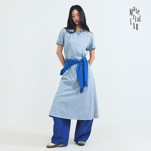현대홈쇼핑Hmall 머티리얼랩 26SS 피그먼트 가먼트다잉 롱 원피스