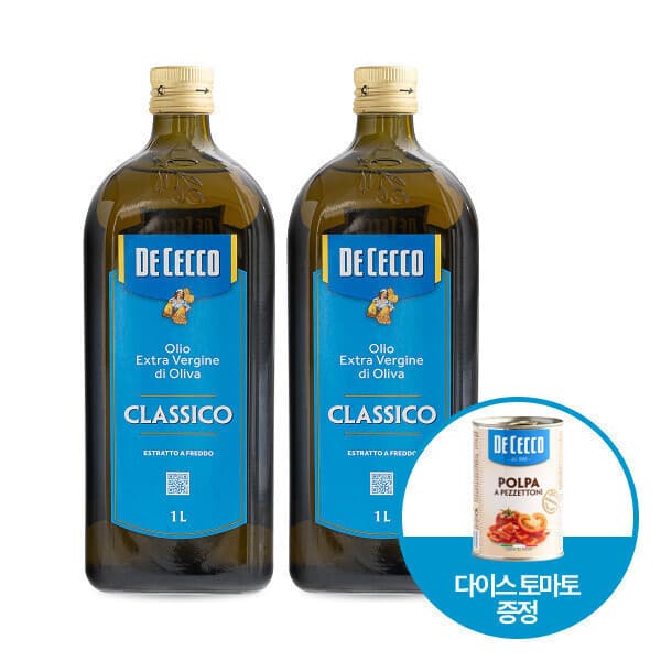 보라티알공식스토어 데체코 엑스트라버진 올리브 오일 1L 2병 + 데체코 다이스 토마토 400g - 최저가 36,900원
