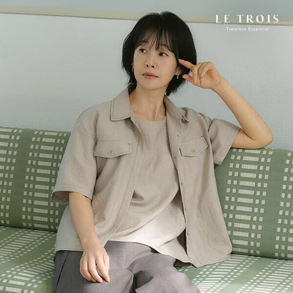 KT알파쇼핑 26SS 르투아 린넨 셔츠자켓+민소매블라우스 2종