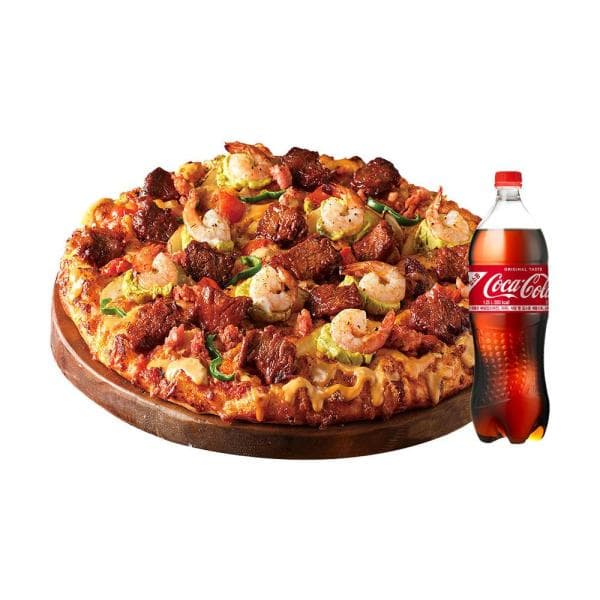 쿠프마케팅 (도미노피자) (오리지널)LA 치즈폴레 갈비 스테이크 L + 콜라 1.25L