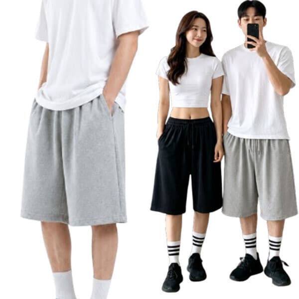 엠케이리빙 폴리 버뮤다팬츠 6부 원턱 와이드 반바지
