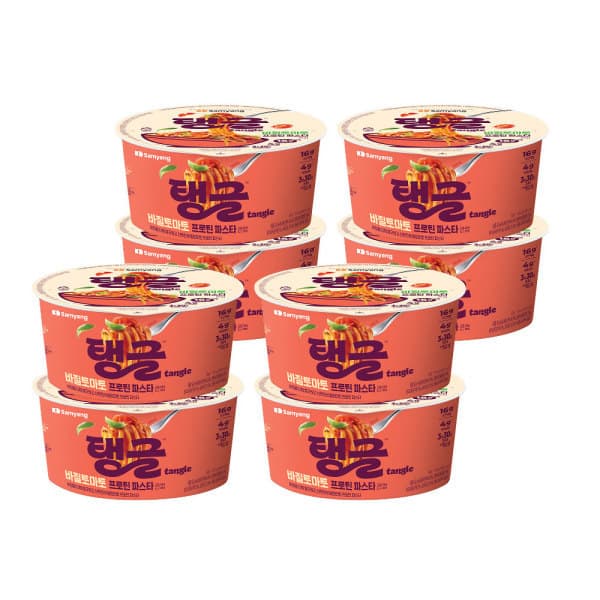 삼양식품스타배송 탱글 큰컵 바질토마토 프로틴파스타 8개 + 셀렉스 프로틴 당솔브 266g