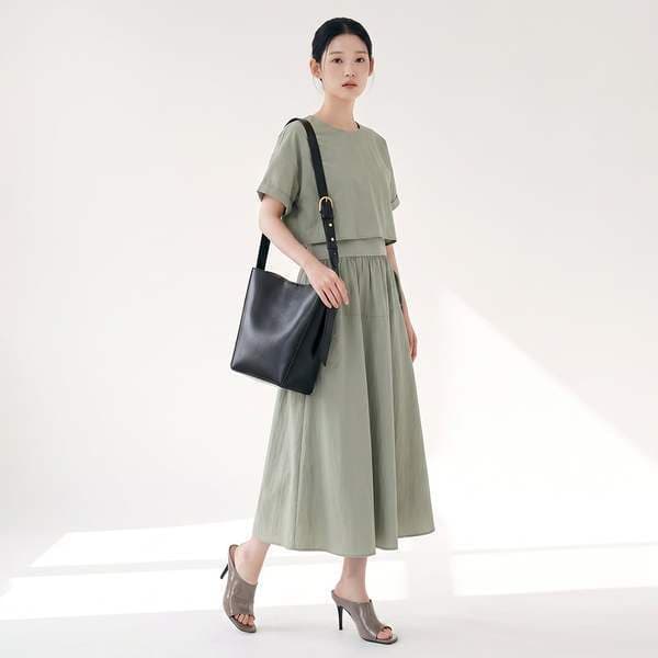 신세계백화점 허리 밴딩 투인원 원피스 AS2WO590