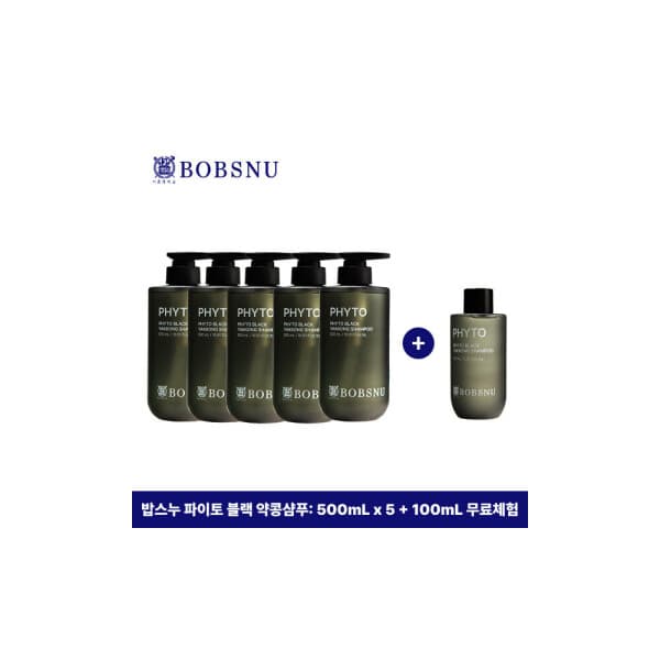 롯데  홈쇼핑 밥스누 롯데 파이토 블랙 약콩 샴푸 500ml 5통 - 최저가 95,000원