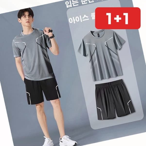 JH복이오네 남자여름세트 남성 쿨냉 상하셋업 반바지 반팔세트 2종 - 최저가 17,580원