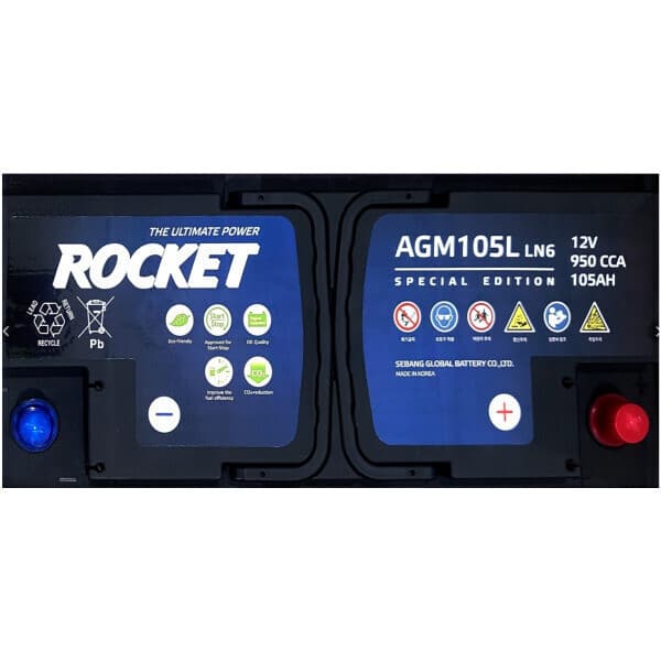 델코밧데리배터리죤 로켓트 AGM105L 자동차 배터리 - 최저가 193,000원