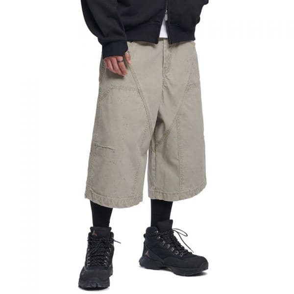 차니붐붐 노메뉴얼 NOMANUAL PAINTED DOUBLE KNEE SHORTS WED BEIGE NMSS62SP04WBE