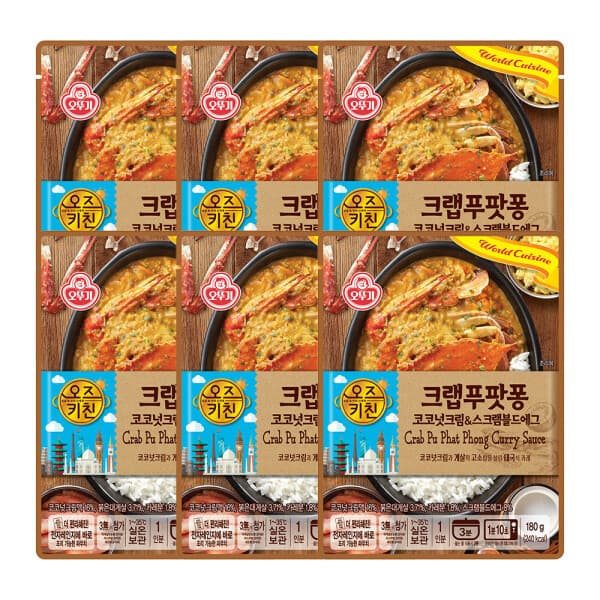 오뚜기스타배송 오즈키친 크랩푸팟퐁 180g x 6개