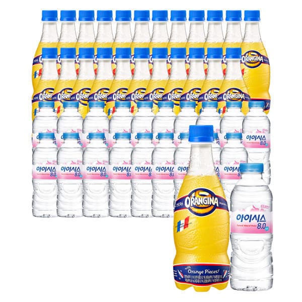 롯데칠성스타배송 오랑지나 420ml 24입 + 아이시스 8.0 300ml 20입