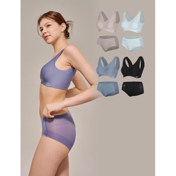 폰드그룹주식회사 카파 여성 에어리 퓨징 노쇼 브라팬티 8종세트 빅사이즈