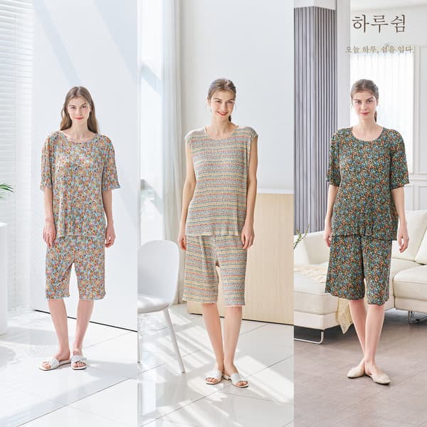 홈앤쇼핑방송 26SS 하루쉼 핫썸머 플리츠 셋업 3세트