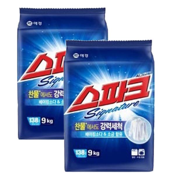 137마켓 스파크 시그니처 찬물전용 세탁세제 9kg 리필 2개 일반/드럼 겸용 - 최저가 23,800원