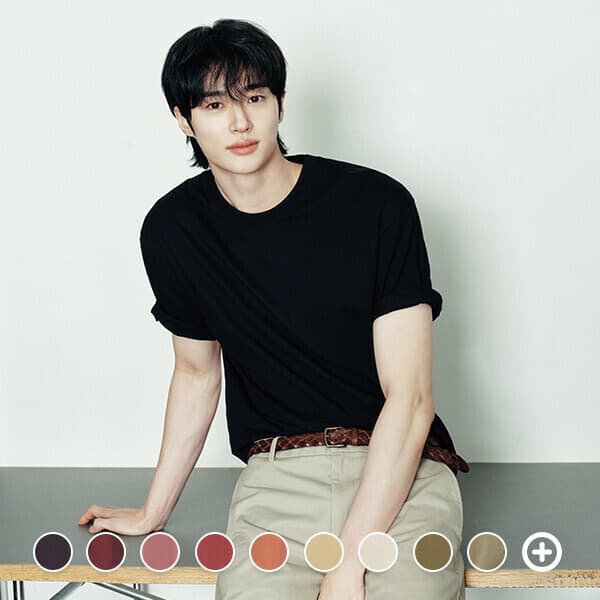 지오다노-본사직영샵 지오다노 026540 코튼 저지 크루넥 반팔 티셔츠