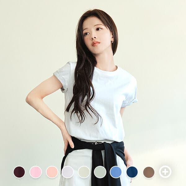 지오다노-본사직영샵 지오다노 326518 여 퍼펙트 크루넥 반팔티