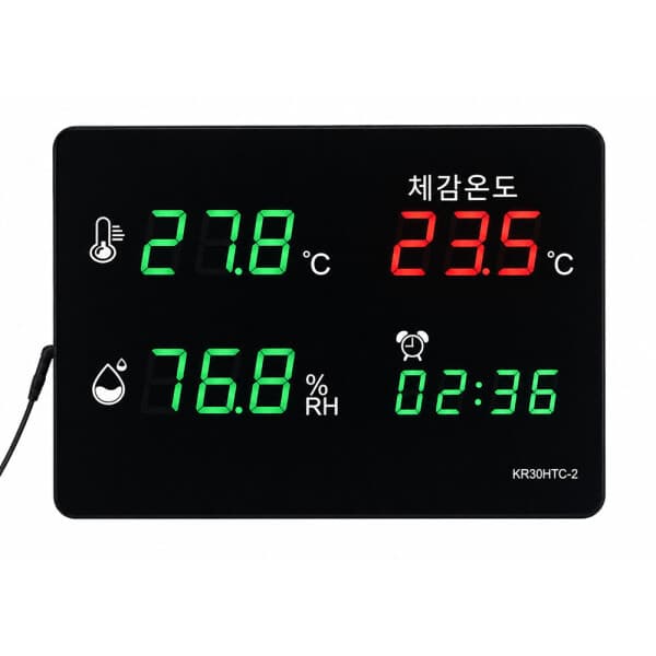 근풍전자계측 KR-30HTC-2 국산 대형 디지털 온습도계 데이터로깅 체감온도 시계 - 최저가 199,900원