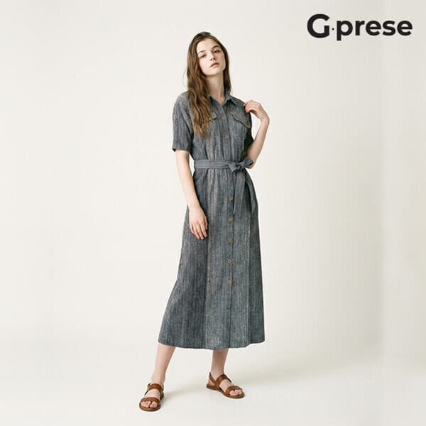 현대홈쇼핑Hmall G.prese 지프레세 26 SUMMER 플리츠 데님 원피스 - 최저가 149,000원