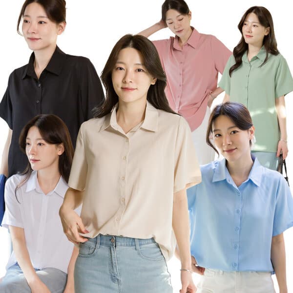 모아바바 이브바바 여성 여름 쿨링 반팔 링클프리 셔츠 블라우스 - 최저가 17,900원