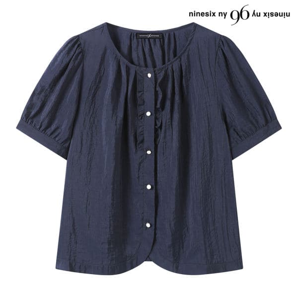 DS패션 러블리 라운드넥 셔링 포인트 반팔 블라우스 NQ2BA039L0 - 최저가 30,870원
