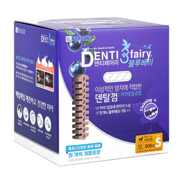 포켄스공식몰 포켄스 덴티페어리 블루베리 S 82개입 606g 강아지 덴탈껌 - 최저가 38,000원