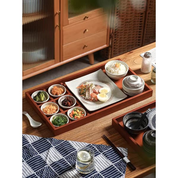 장훈스토어 1인 일식 식기 그릇 우드트레이 세트 - 최저가 45,400원