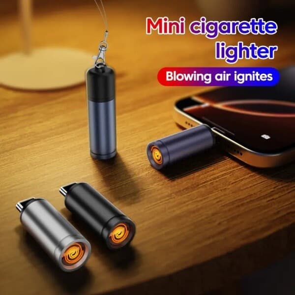 모먼트엠글로벌 USB C 미니 시거라이터 블로우 점화 자동 차단 방풍 휴대용 - 최저가 10,530원