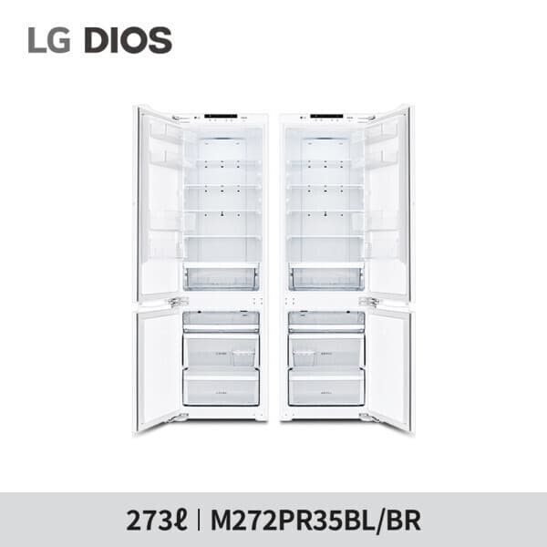 LG전자B2B올음 LG전자 디오스 콤비 냉장고 273L 우경첩 M272PR35BR 빌트인