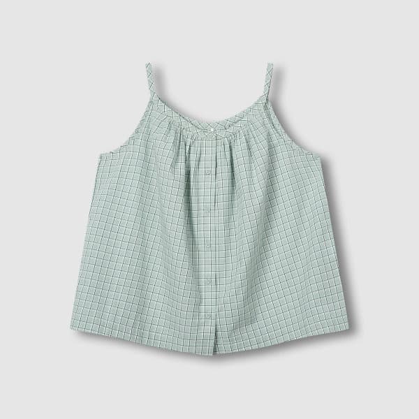 자주(JAJU) JAJU 여성 코튼 체크 민소매 라운지 셔츠 - 최저가 19,900원
