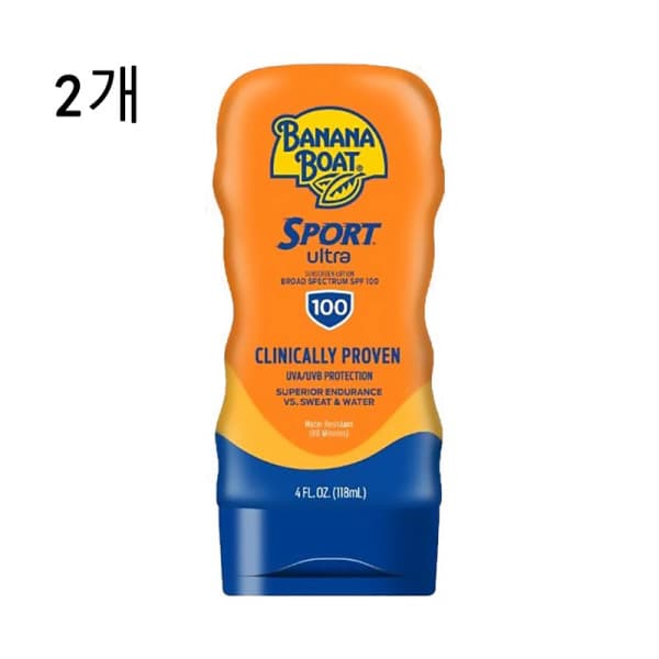 fitnes 바나나보트 스포츠 퍼포먼스 선스크린 로션 SPF100 118ml 2개