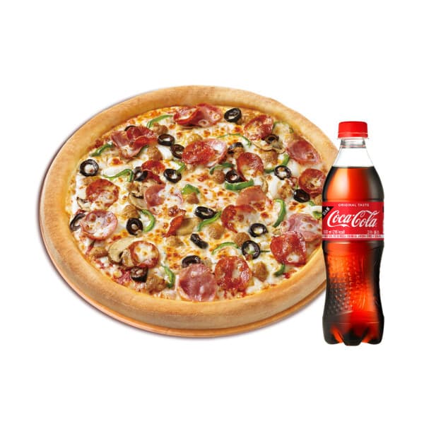 (주)즐거운_스마일콘 파파존스 오리지널 수퍼 파파스(L) + 코카-콜라 500ml
