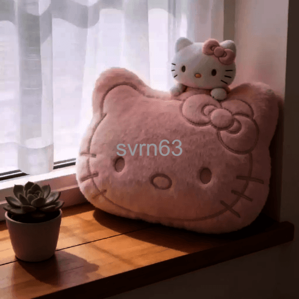 svrn63 헬로키티 하트 봉제 베개 쿠션