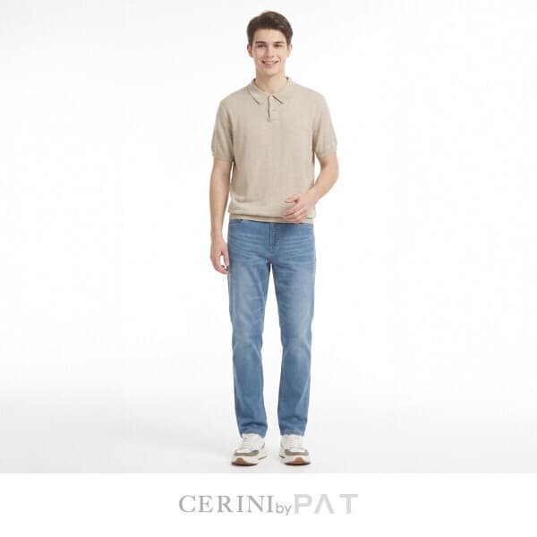ONPICKK CERINI by PAT 남성 라이크라 쿨모션 여름 플로우 데님 스트레이트핏 청바지