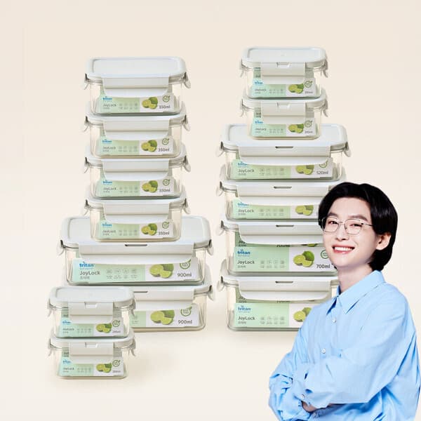 에코센스밀폐용기 에코센스 조이락 트라이탄 밀폐용기 210ml 4개+350ml 4개+520ml 2개+700ml 2개+900ml 2개 - 최저가 70,480원