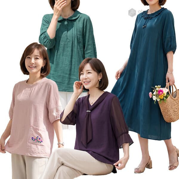 엄마옷로즈맘 로즈맘 여름 빅사이즈 블라우스/티셔츠/원피스/인견/마/린넨