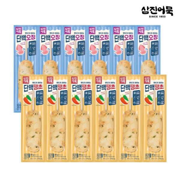 삼진어묵 삼진어묵 어묵바 12개 세트 오징어맛 땡초맛