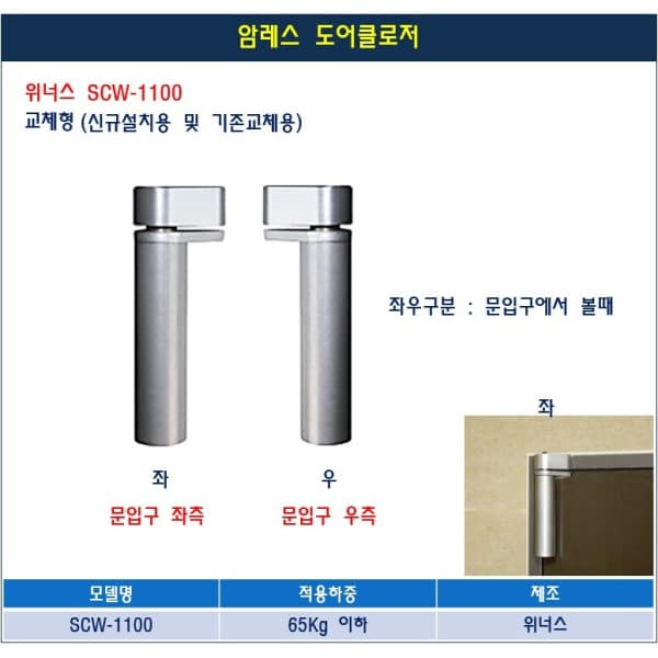 오케이종합상사 암레스 도어클로저 아파트 현관문 원통형 세로형 좌우용 - 최저가 69,000원