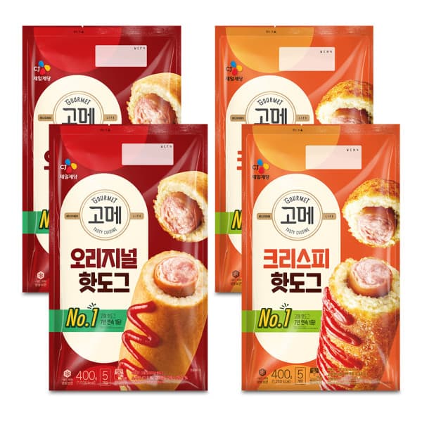 CJ제일제당스타배송 고메 오리지널 핫도그 400g 2개 + 크리스피 핫도그 400g 2개 - 최저가 33,000원