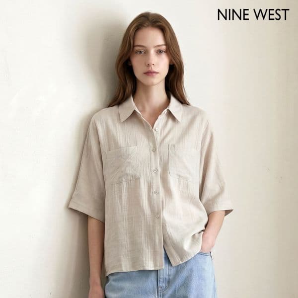 dsninewest 내추럴 링클 투포켓 루즈핏 반팔 셔츠 NIDBBL015 - 최저가 28,420원