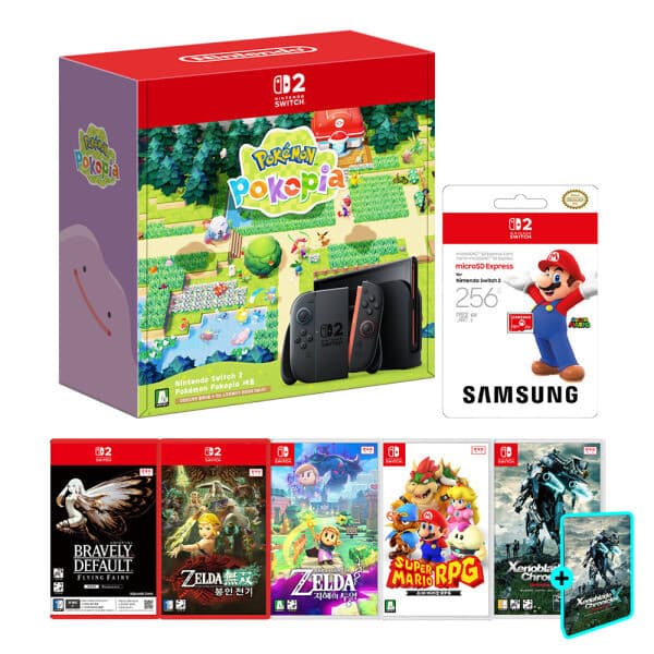 GAMMAC™ NS2 닌텐도스위치2 본체 포켓몬 포코피아 세트 (포코피아 본체+SD카드+타이틀 택1)