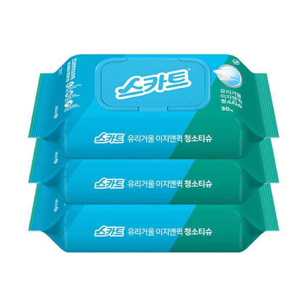 fashionplus 스카트 유리거울 이지앤퀵 청소티슈 30매 3팩/6팩 - 최저가 7,600원